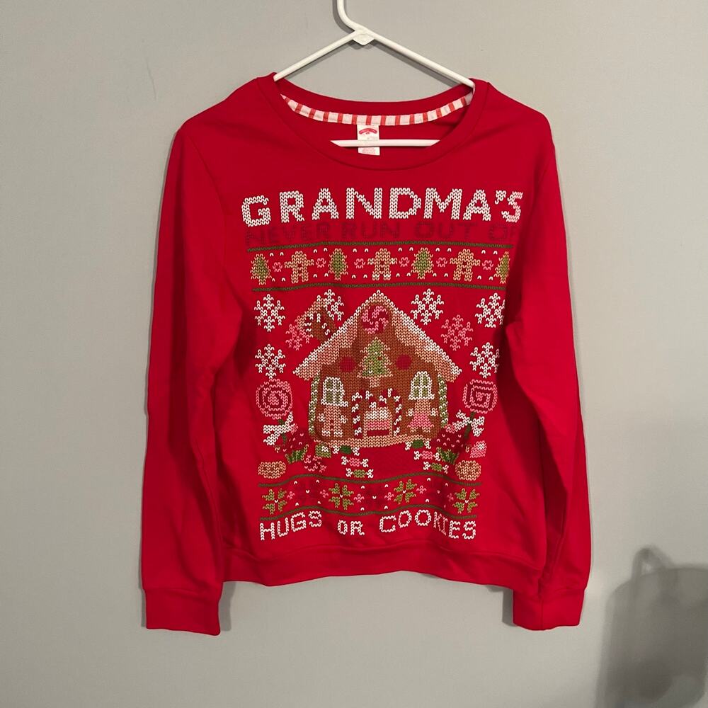 Holiday Time Grandma Hugs & Cookies Christmas Sweatshirt Size Medium / 8 - 10